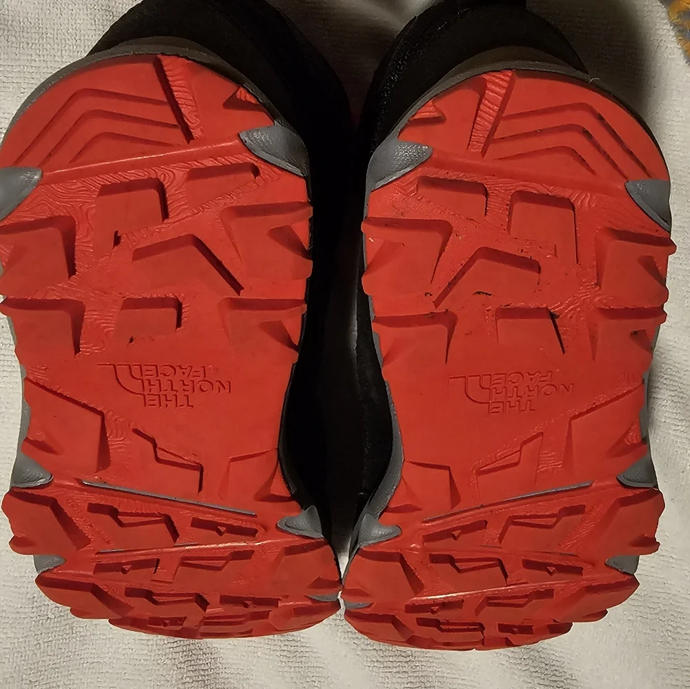 The North Face Kids Black and Red Waterproof Hiking Boots